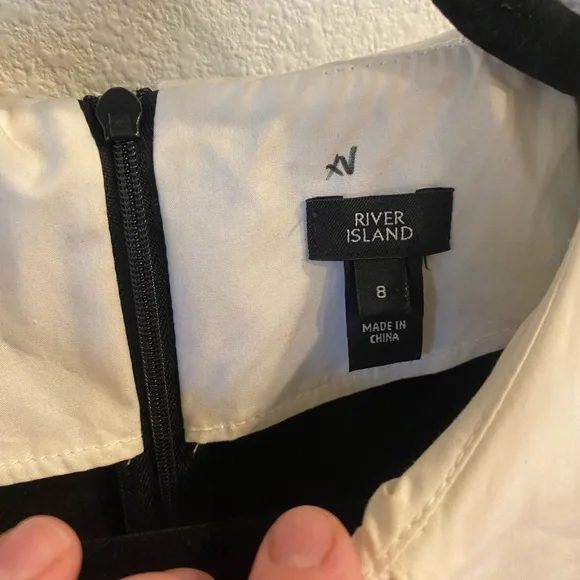 River Island Black and White Formal Dress with Lace - Picture 7 of 8